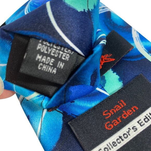 J Garcia Collectors Edition Snail Garden Tie Multicolor Design 100% Polyester - Picture 4 of 4